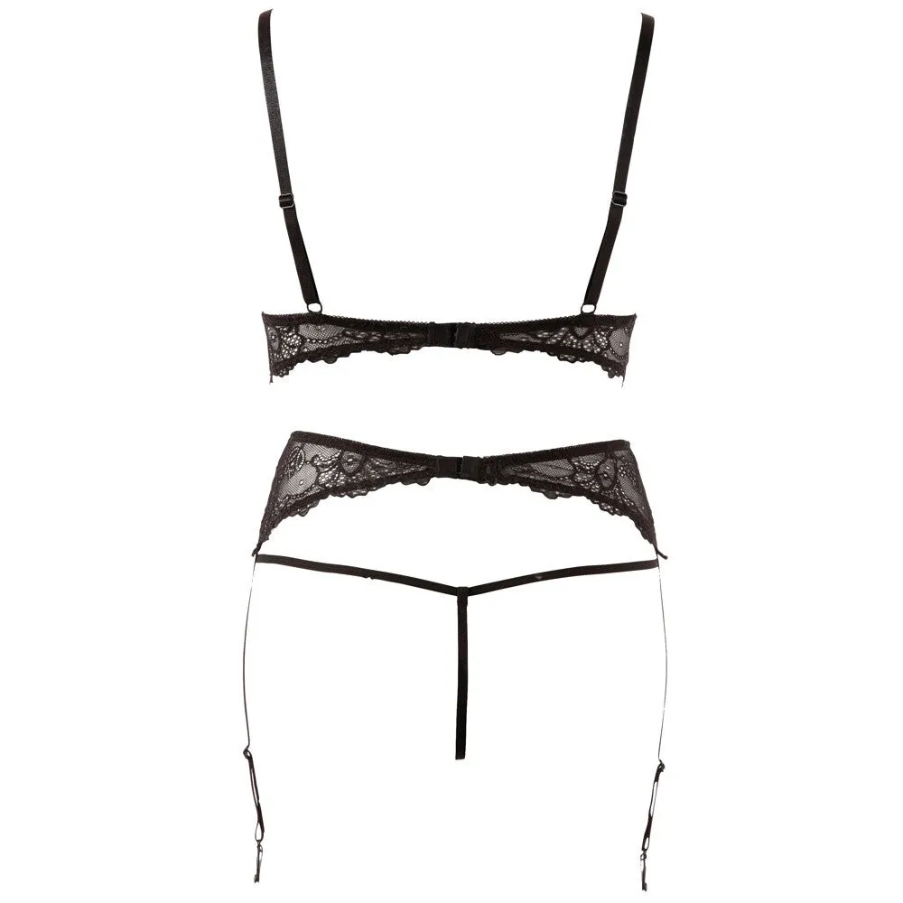 Abierta Fina Pearl Bra Suspender And String