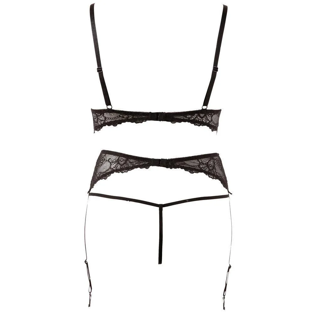 Abierta Fina Pearl Bra Suspender And String