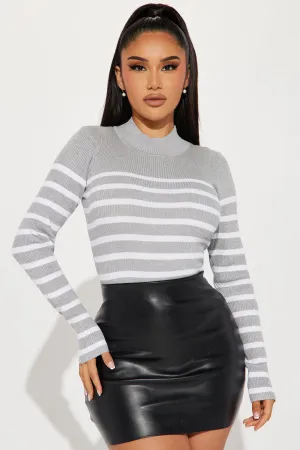 Aletha Striped Sweater - Grey/combo