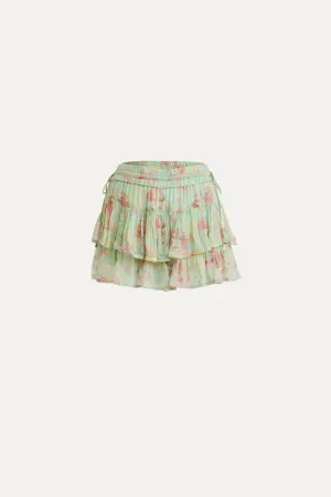 Arya Floral Chiffon Frill Short