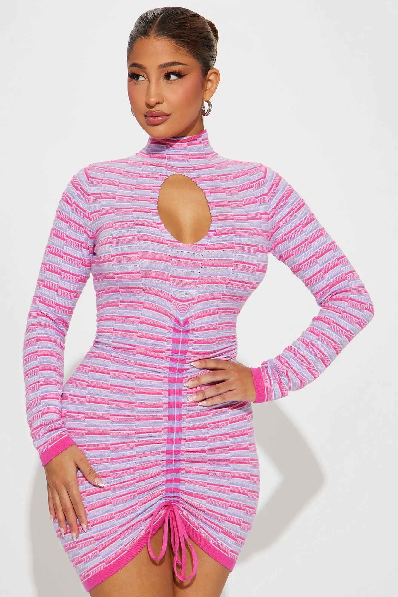 Atiana Sweater Mini Dress - Pink/combo