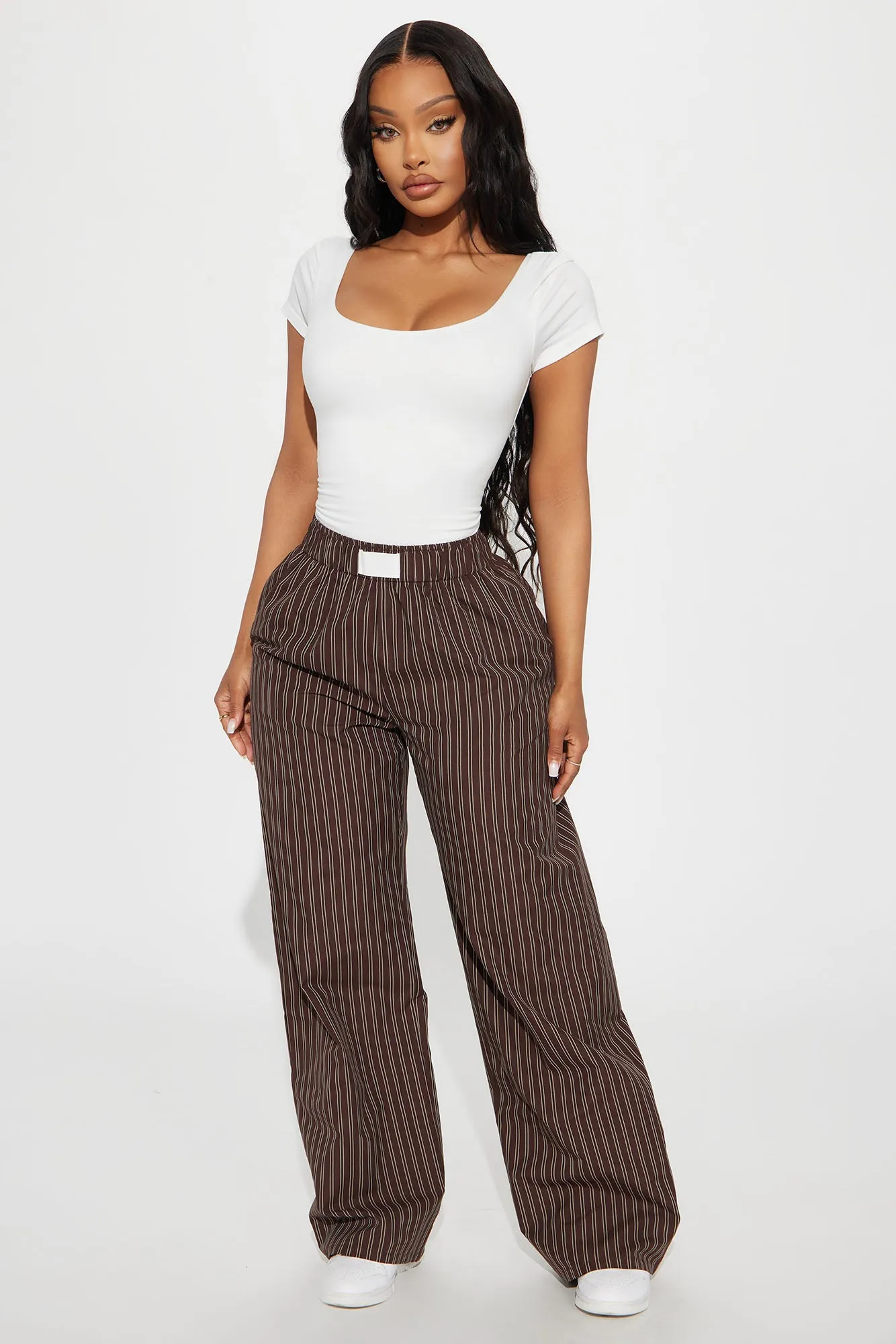 Aurora Striped Boxer Pant - Chocolate