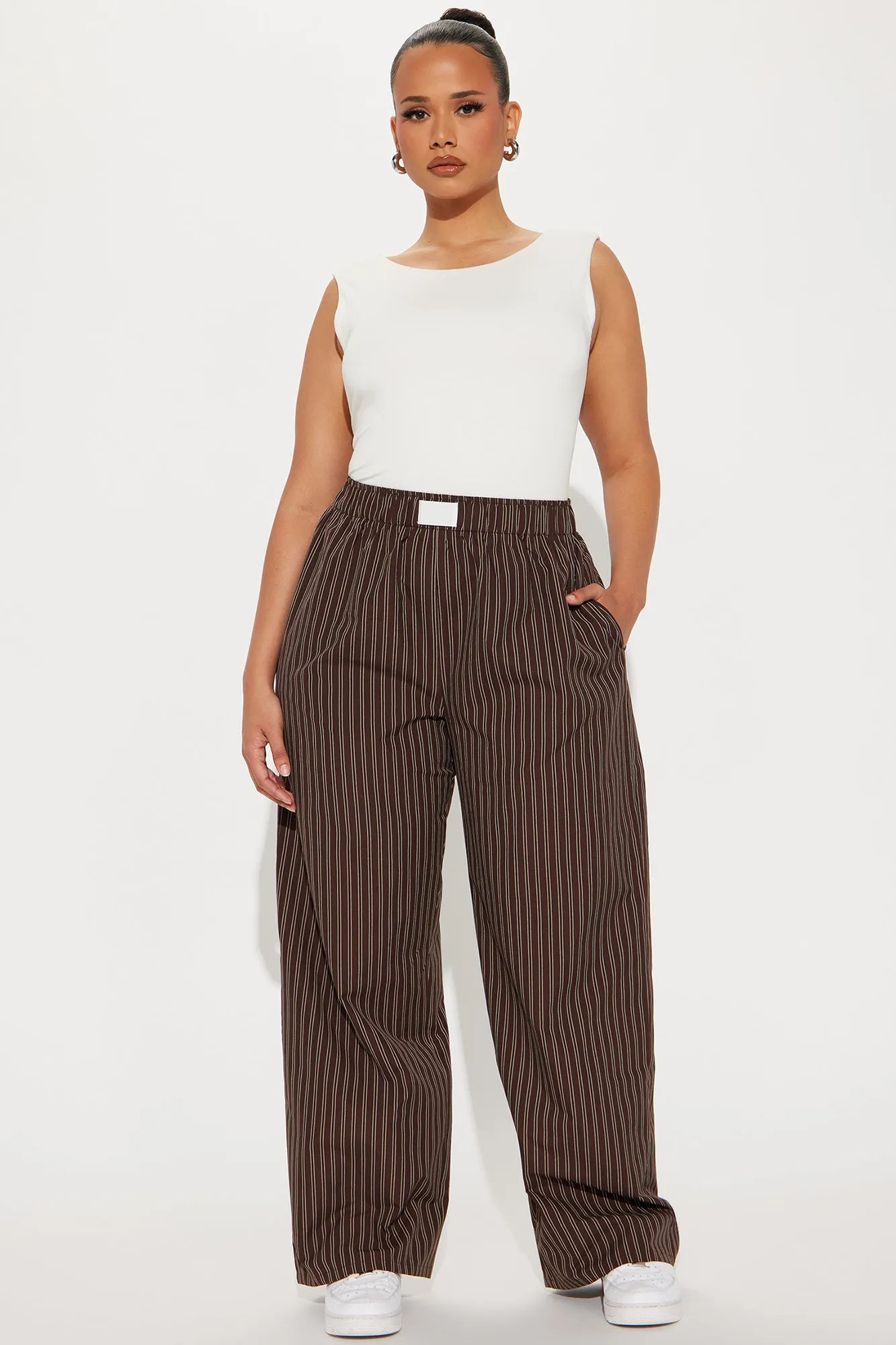 Aurora Striped Boxer Pant - Chocolate