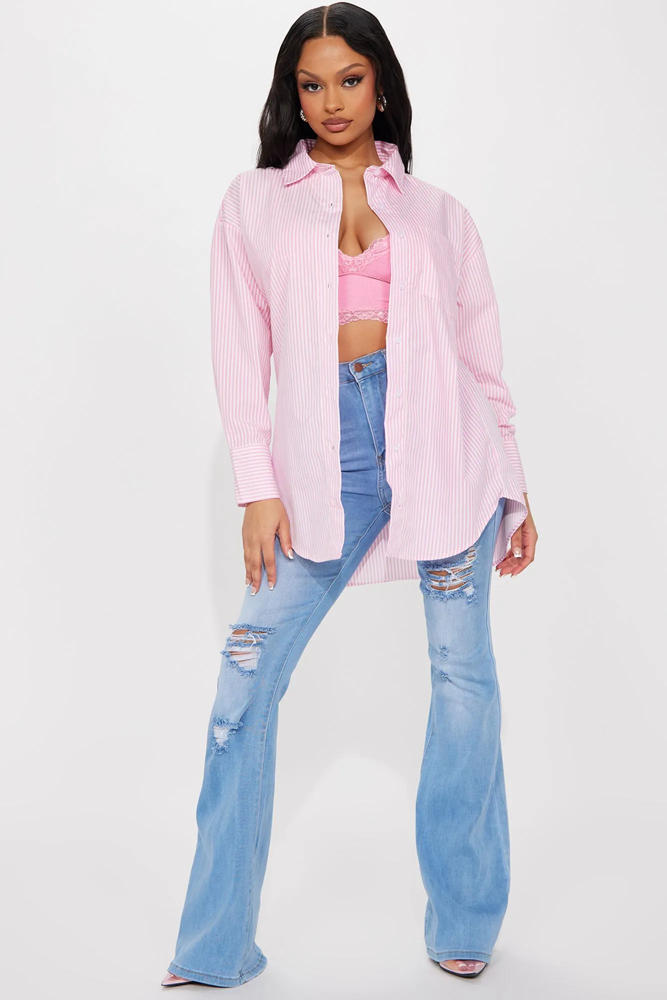 Basic Needs Poplin Shirt - Pink/combo