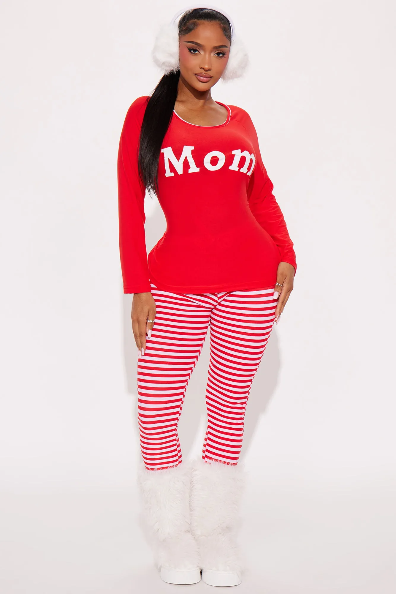 Be Merry Matching Family PJ Jogger Set - Red/White