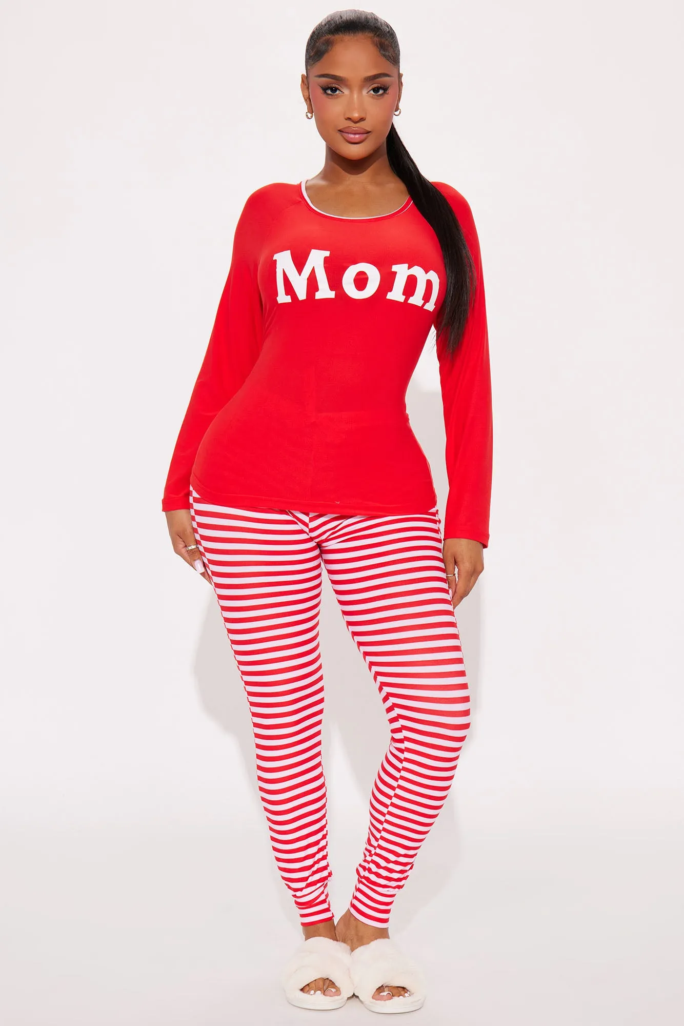 Be Merry Matching Family PJ Jogger Set - Red/White