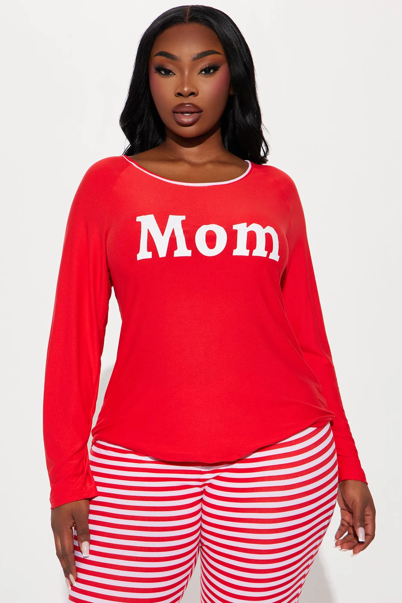 Be Merry Matching Family PJ Jogger Set - Red/White