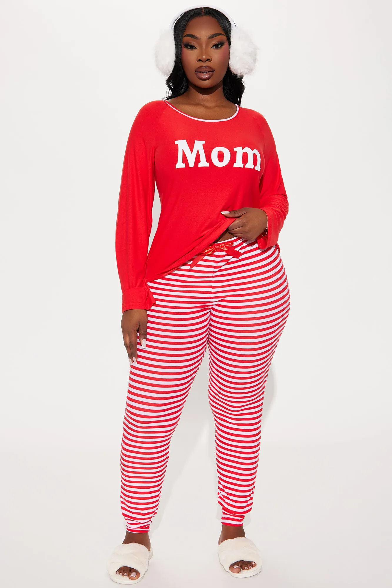 Be Merry Matching Family PJ Jogger Set - Red/White