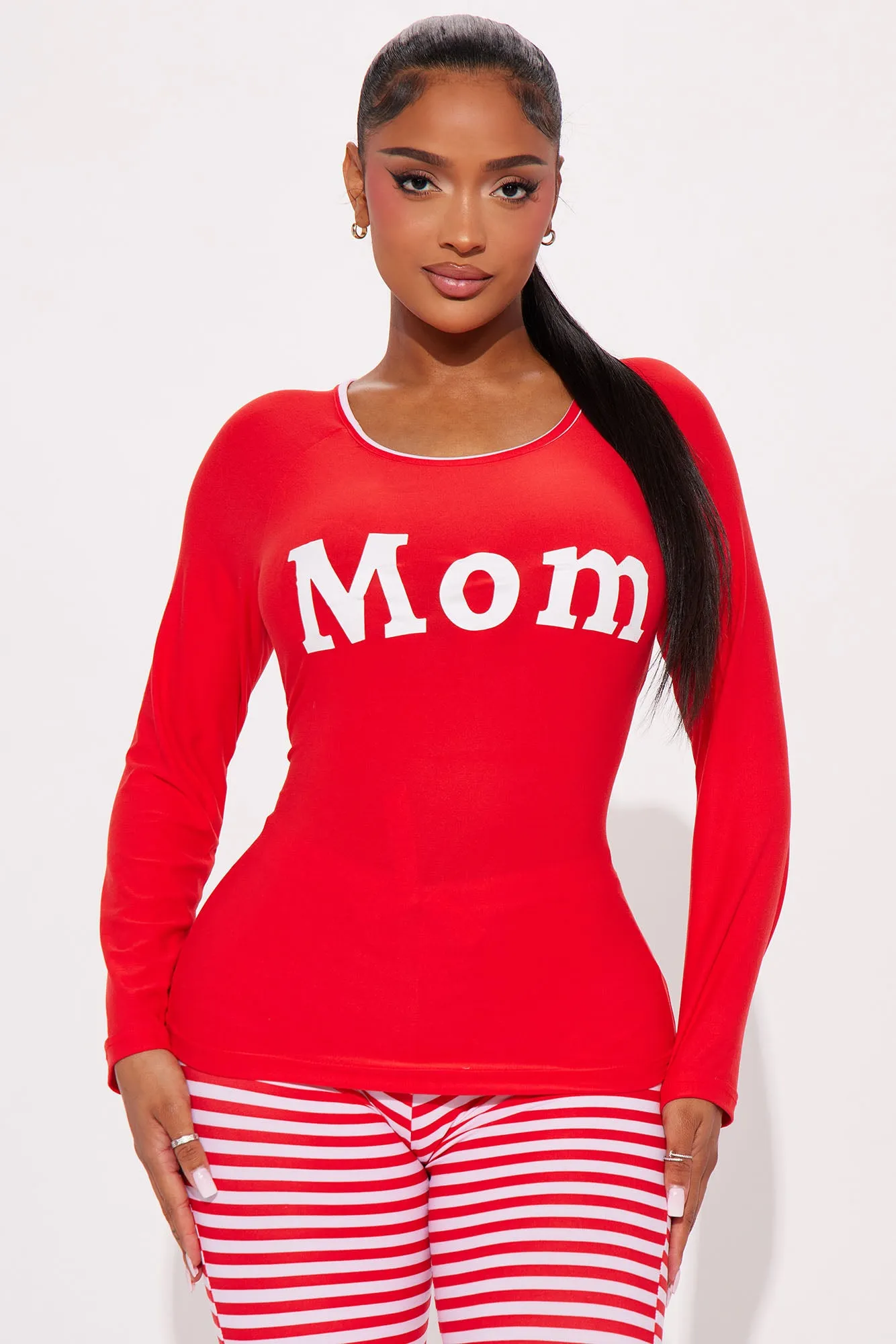 Be Merry Matching Family PJ Jogger Set - Red/White