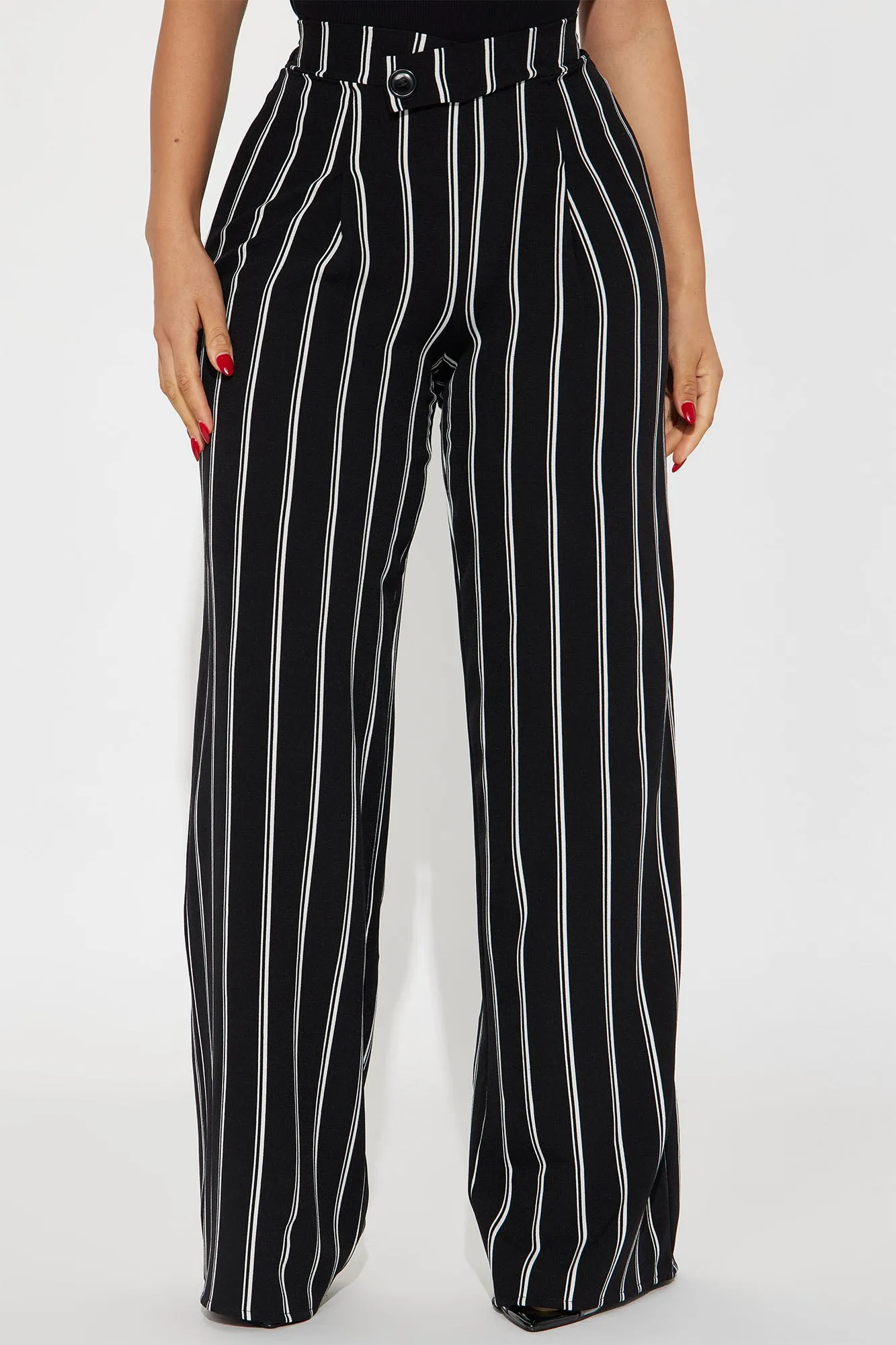 Be Right There Striped Trouser - Black/White