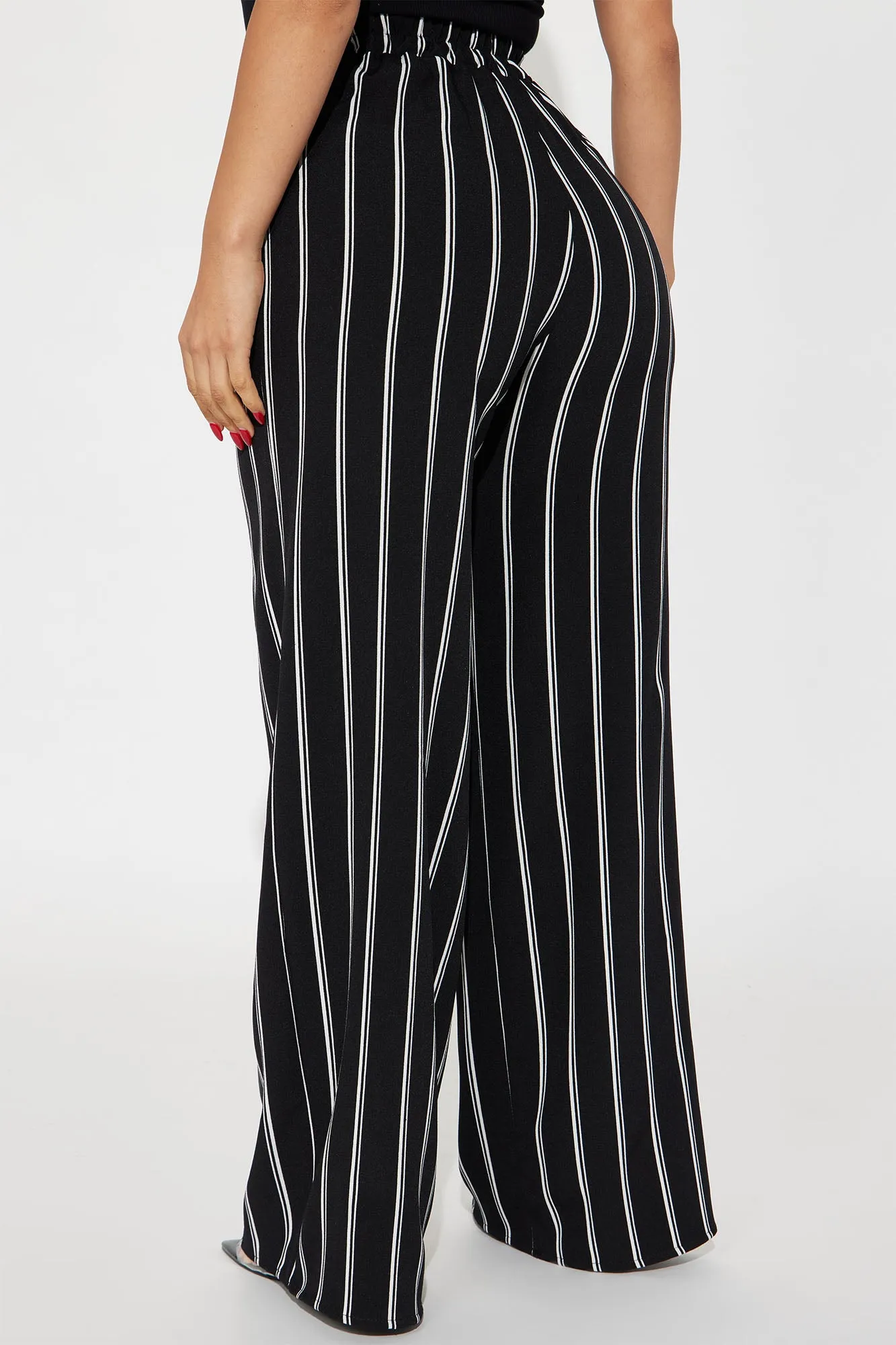 Be Right There Striped Trouser - Black/White