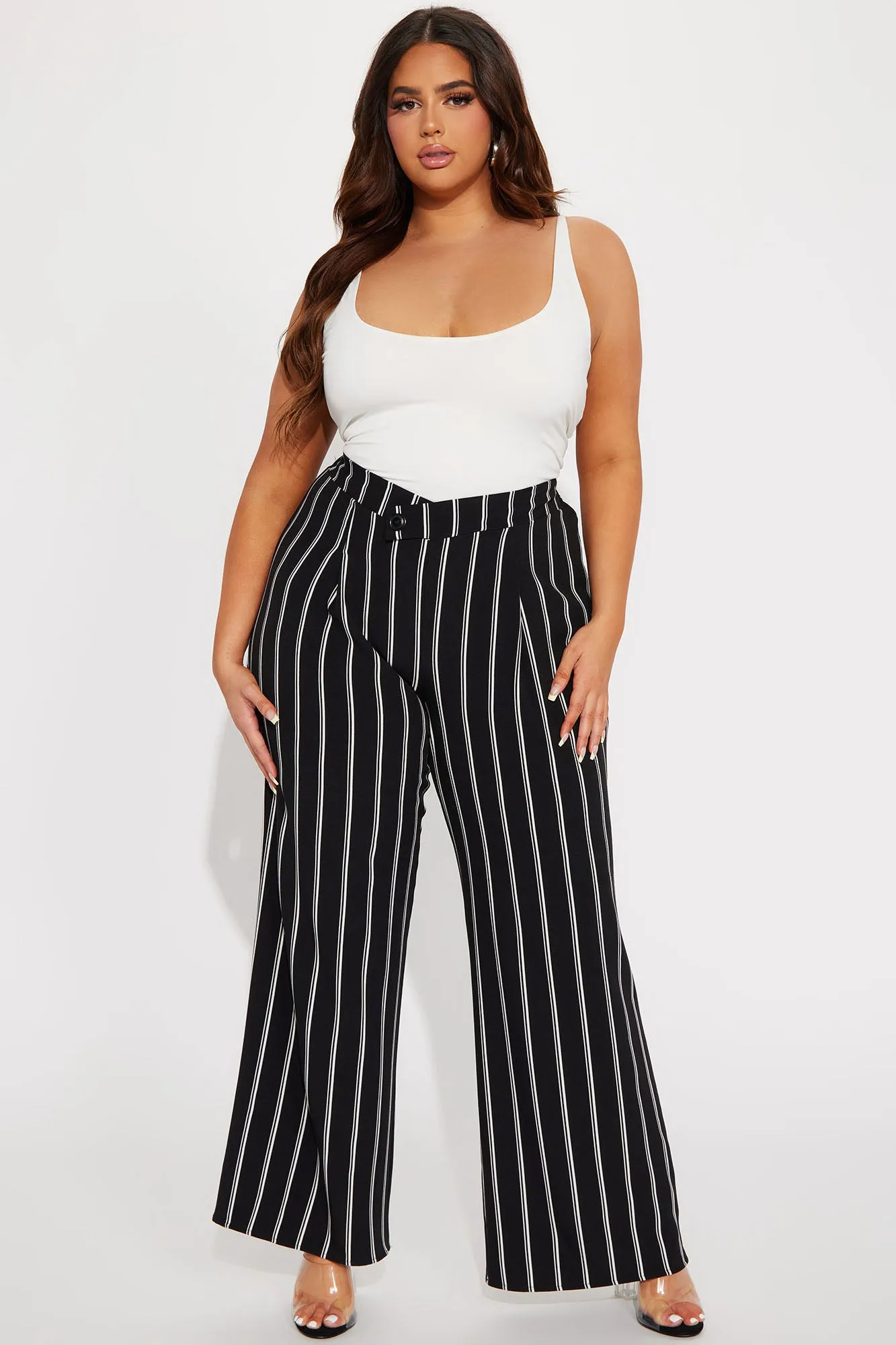 Be Right There Striped Trouser - Black/White