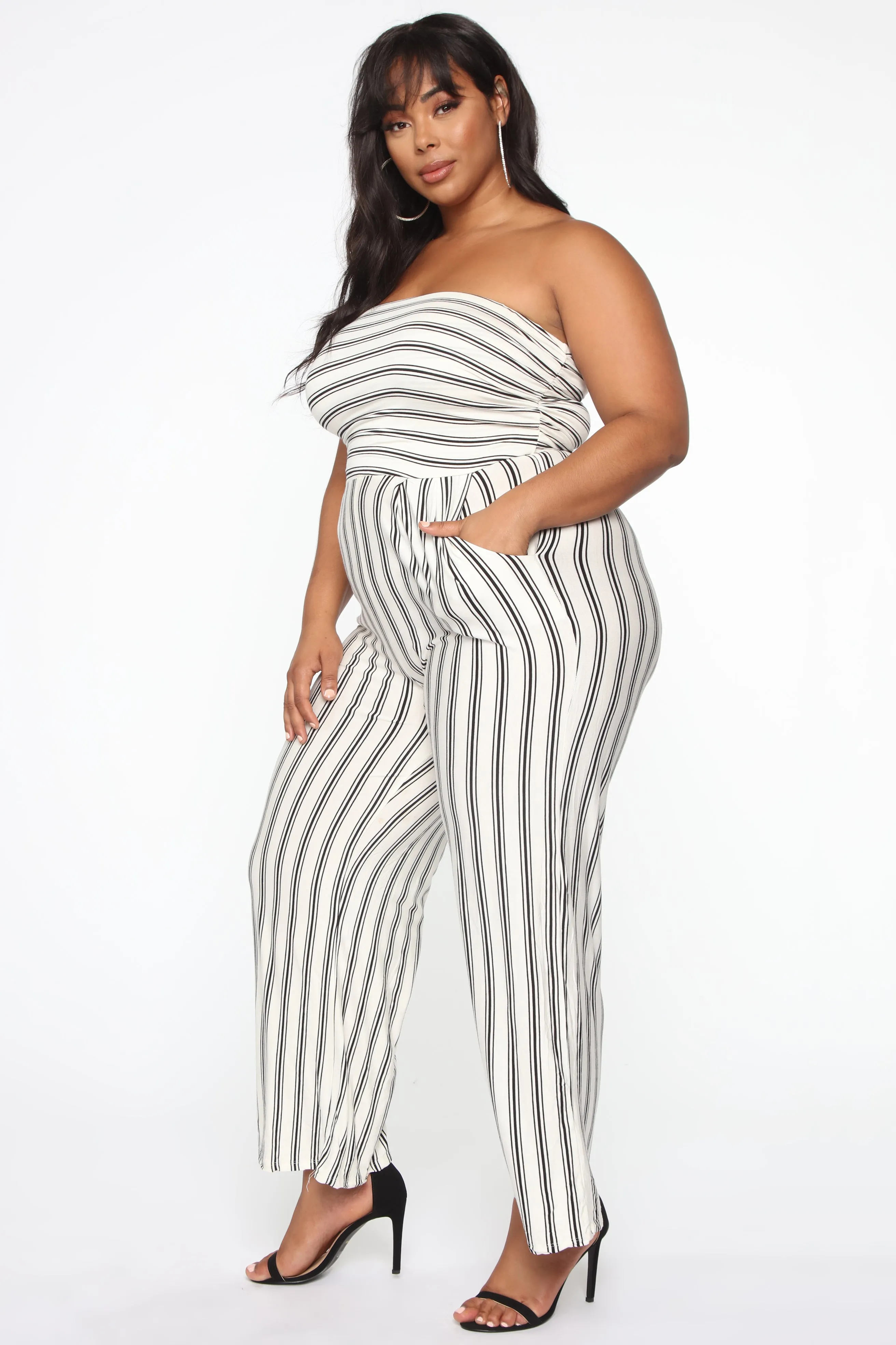 Beautiful And Breezy Jumpsuit - White/Black