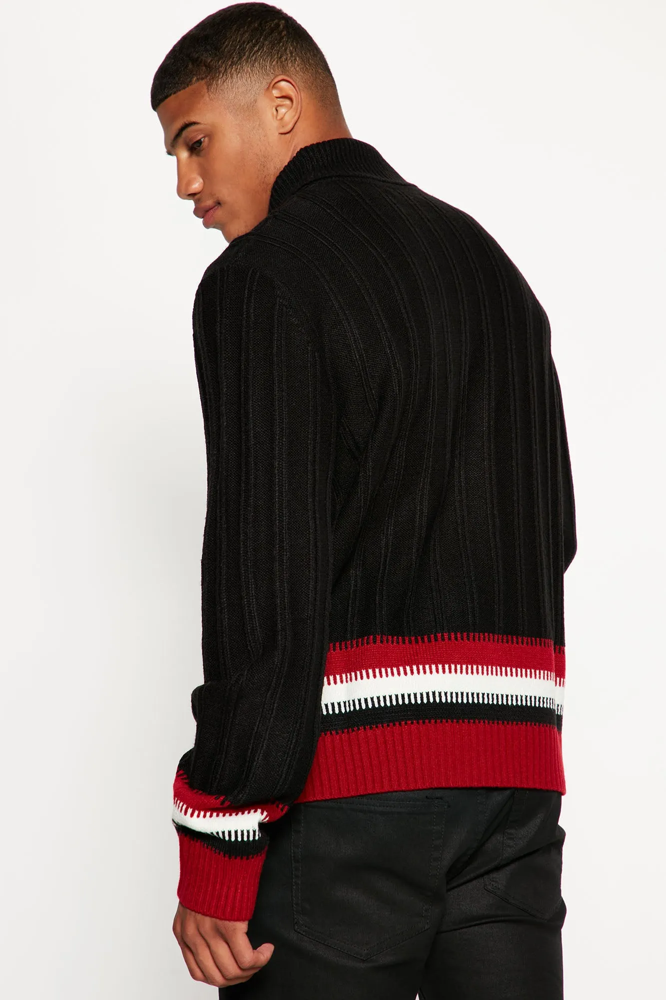 Best In Turtleneck Sweater - Black/Red