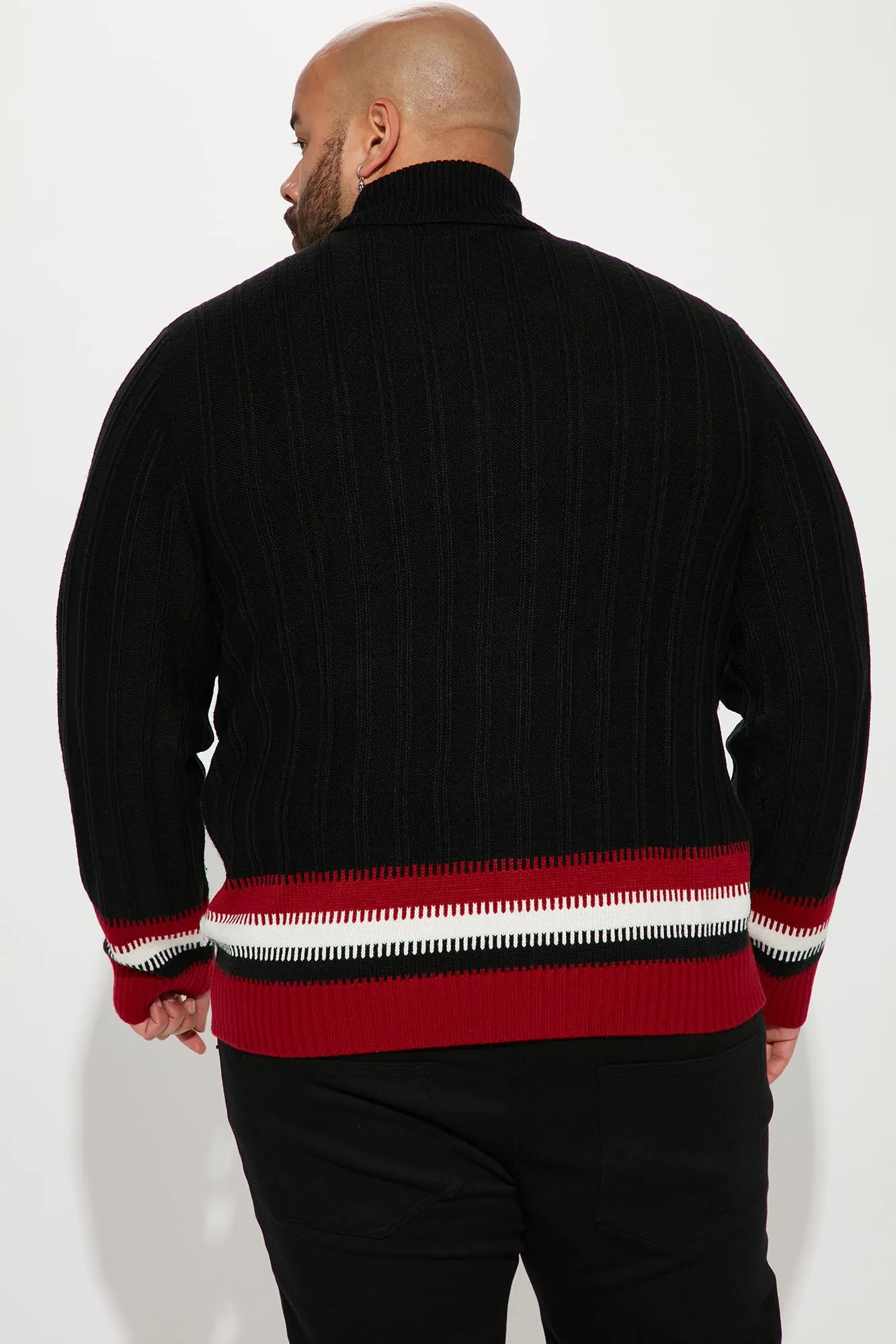 Best In Turtleneck Sweater - Black/Red