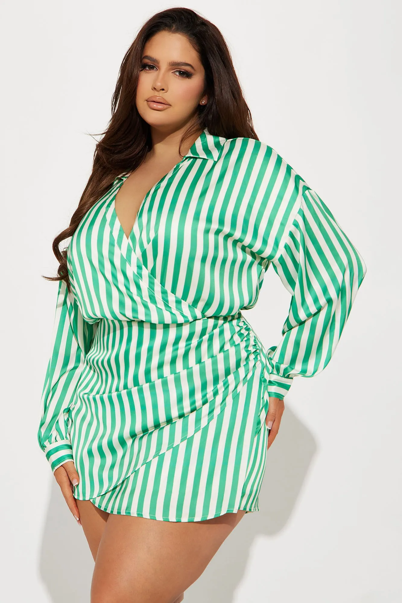 Bethany Striped Romper - Green/combo