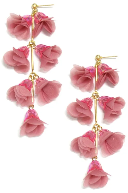 Chiffon Flora Dangle Earrings