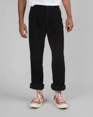 Corduroy Pleated Chino Pants Black