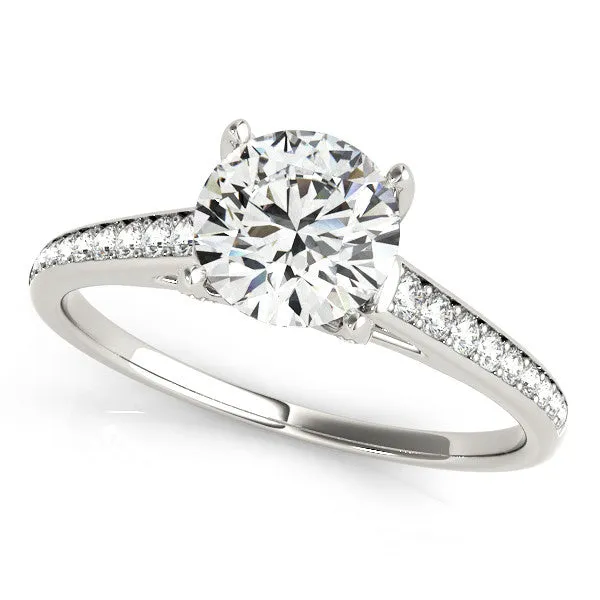 Diamond Accented Moissanite Center Engagement Ring - Fina