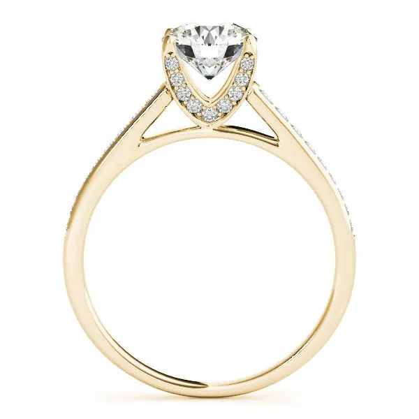 Diamond Accented Moissanite Center Engagement Ring - Fina