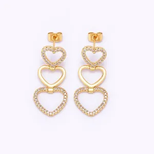 DROP HEARTS EARRINGS