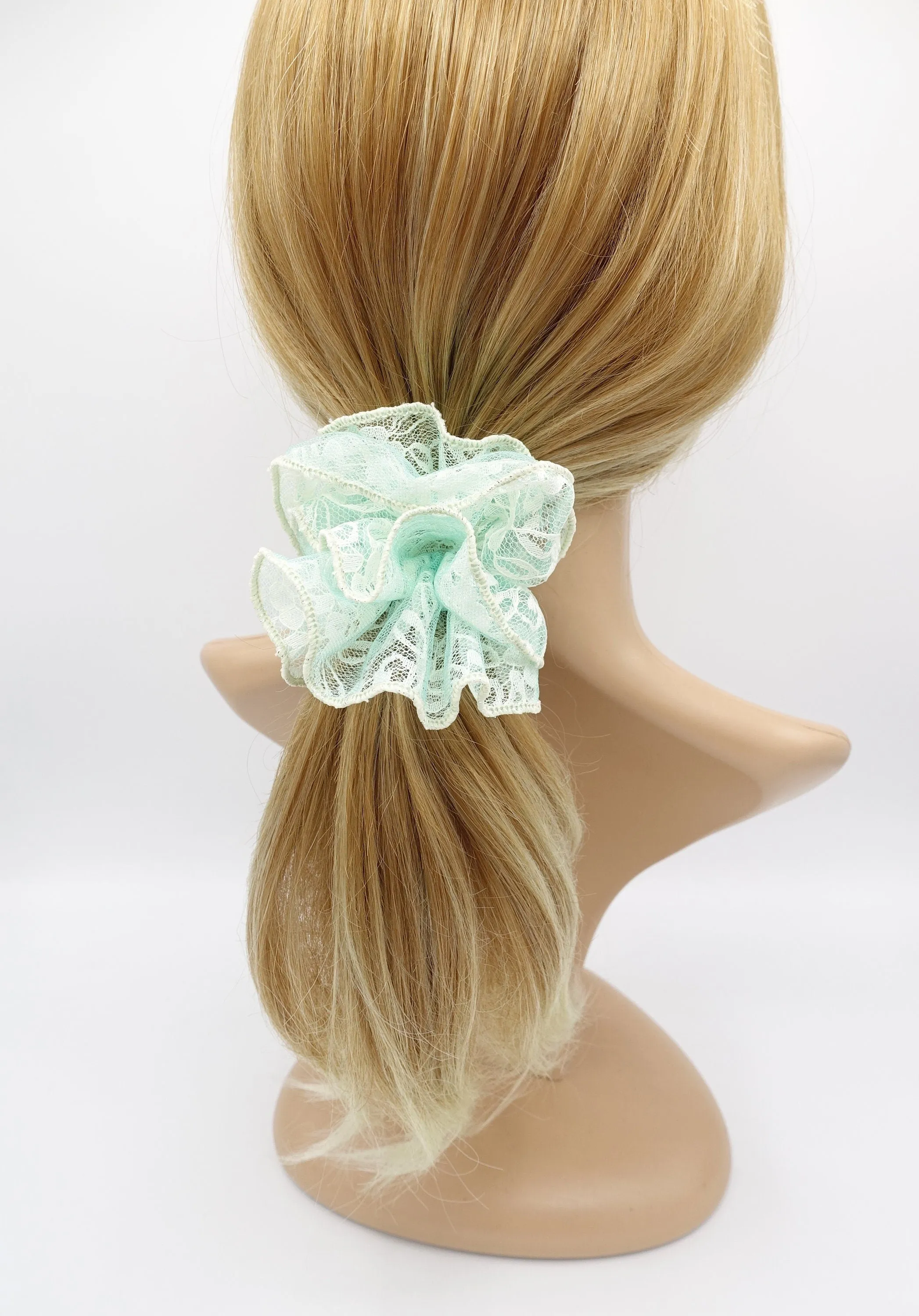 floral lace scrunchies glittering edge scrunchies cute hair hair ties for women