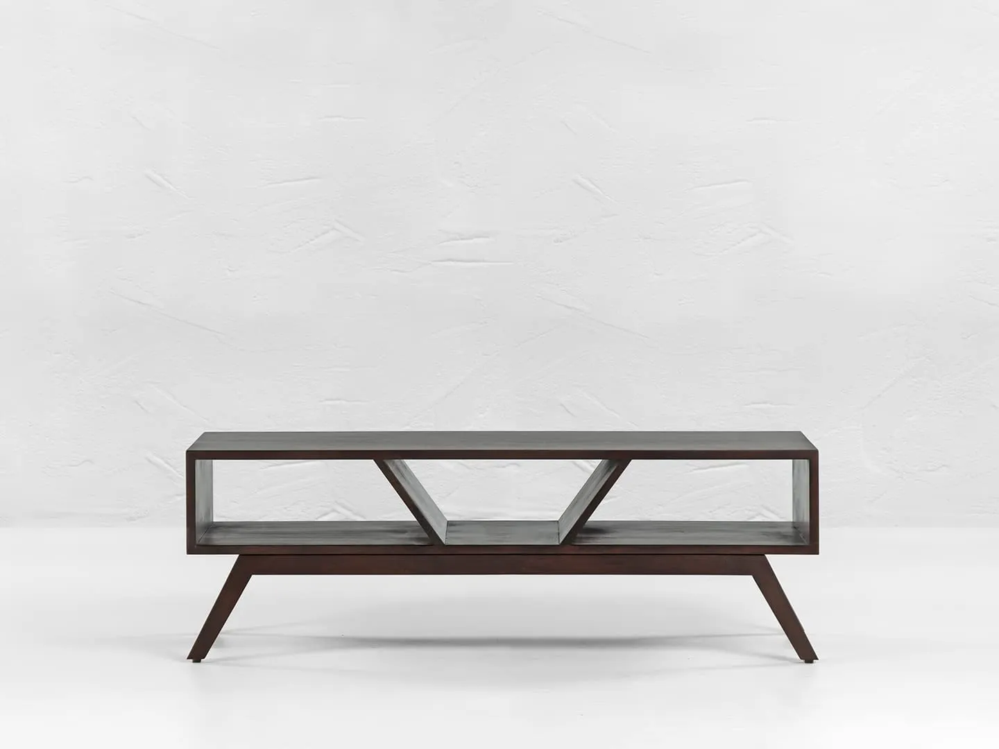 Furnmill Archive Center Table, Finish : Dark Walnut, Wooden Sofa Table for Living Room, Size : 120 X 50 X 40 CM