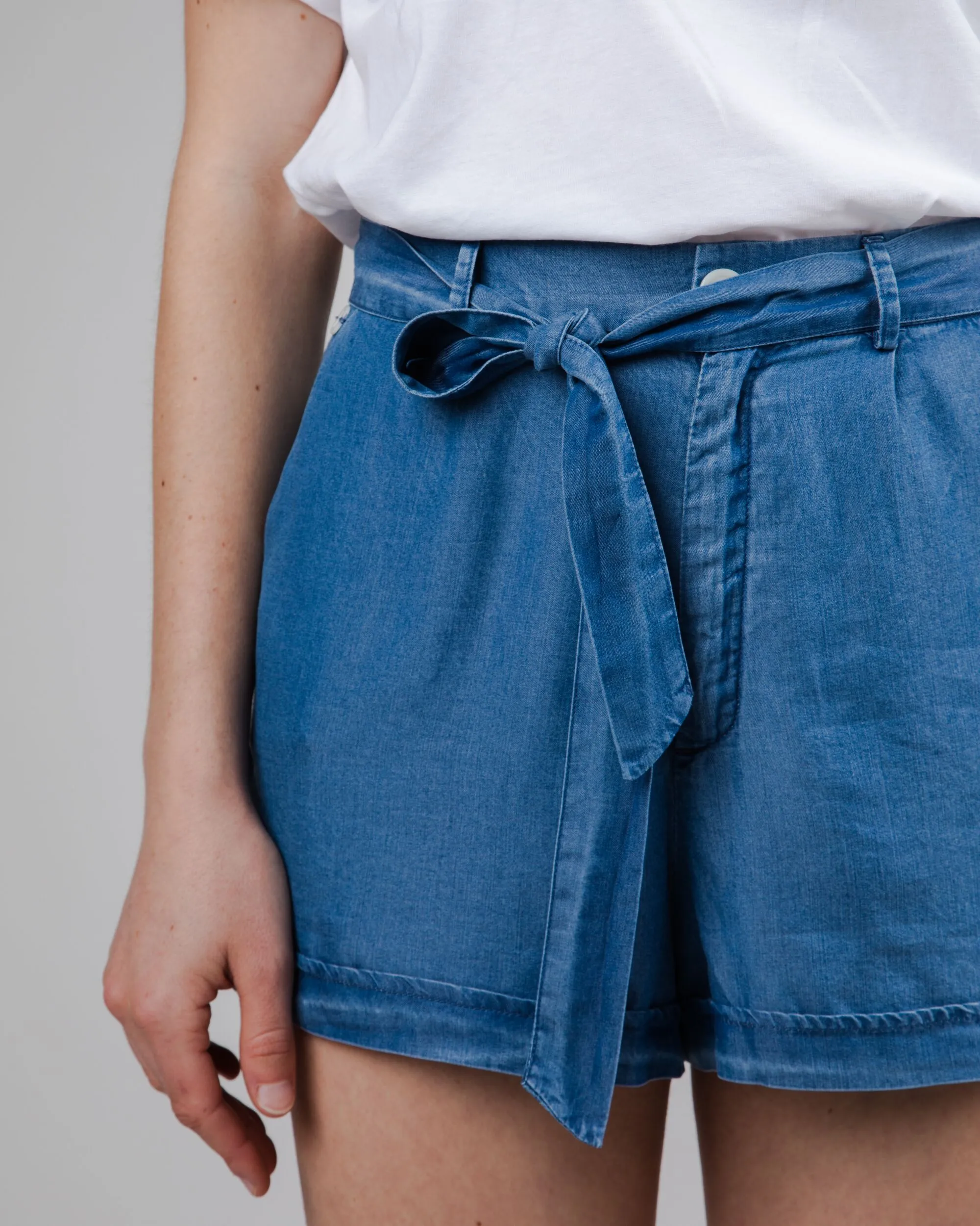 Indigo Belted Shorts Blue