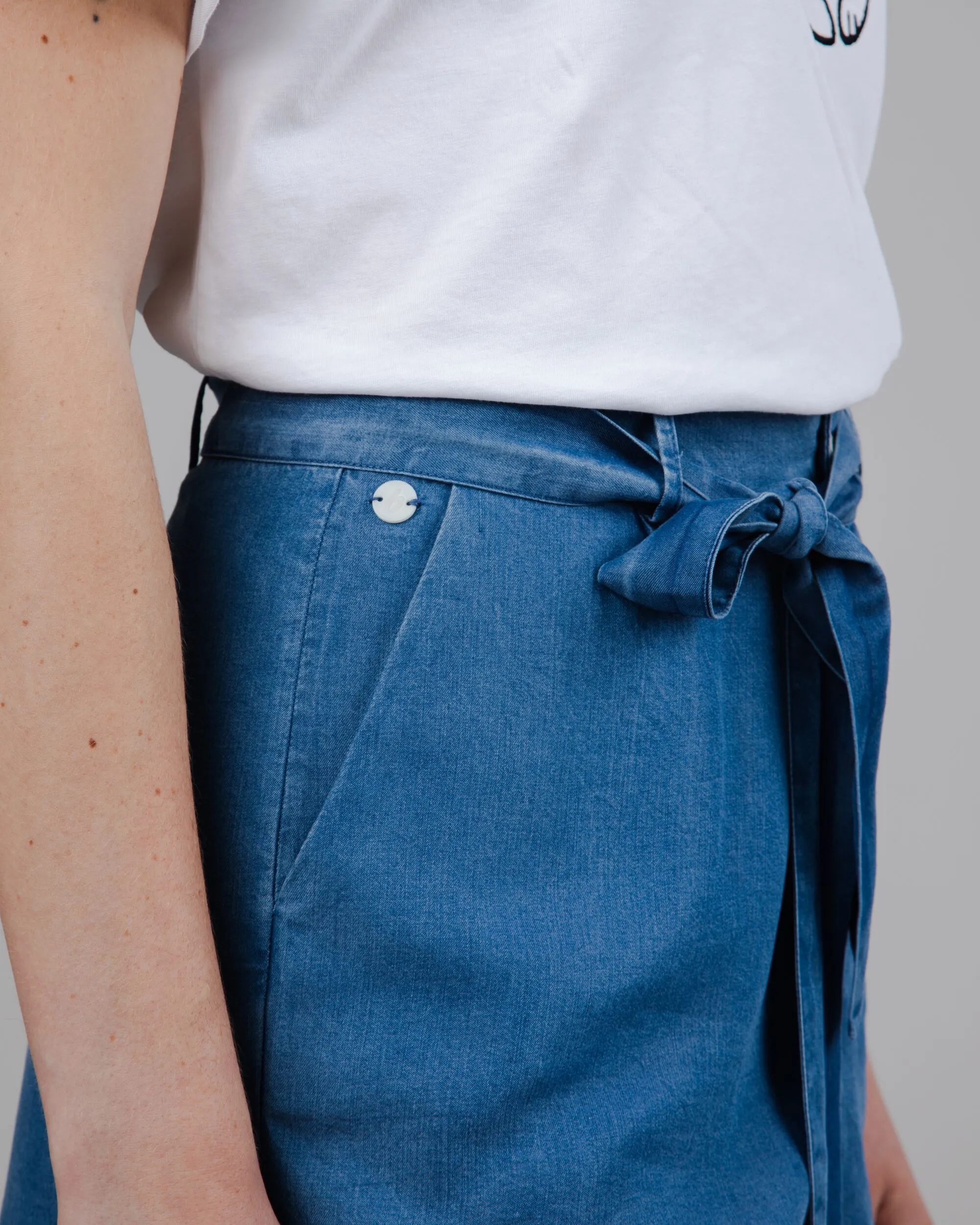 Indigo Belted Shorts Blue