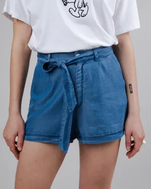 Indigo Belted Shorts Blue