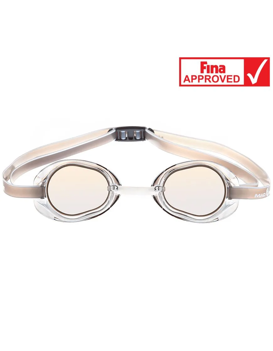 Mad Wave Racing Goggles Racer SW Mirror Azure משקפת שחייה מראה