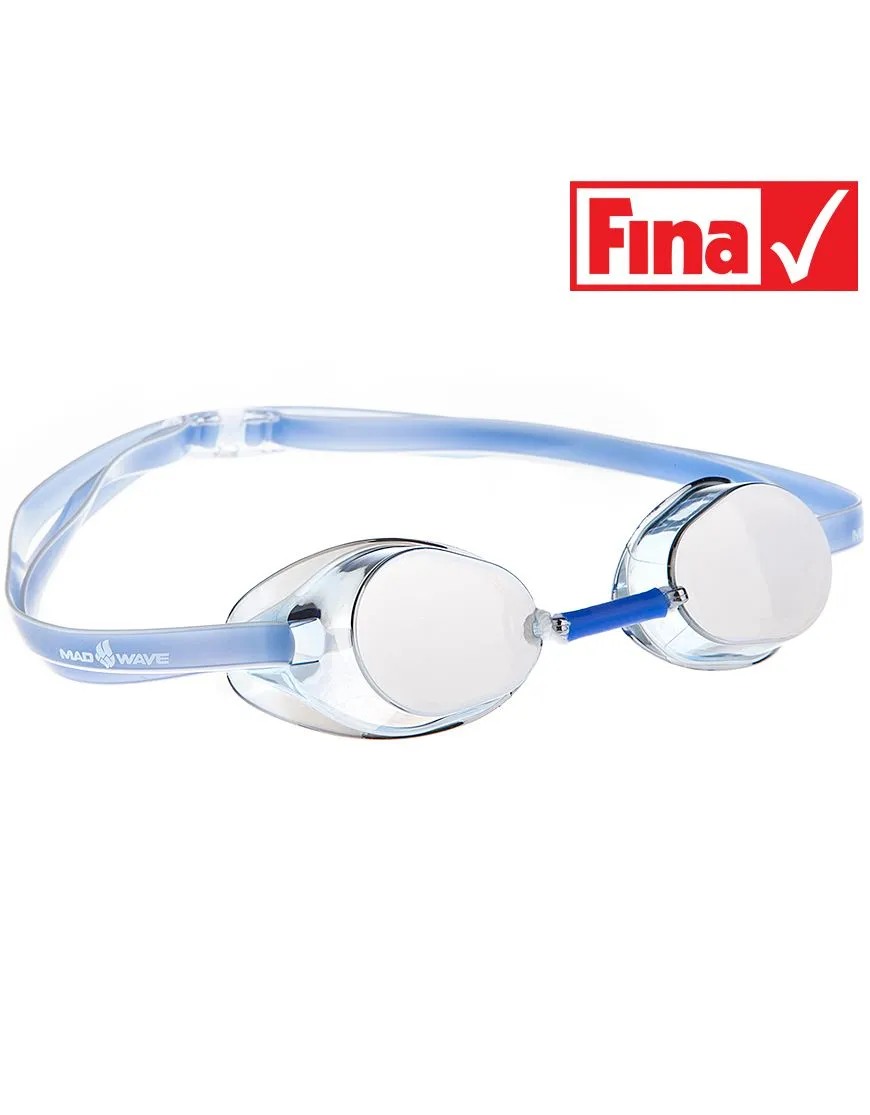 Mad Wave Racing Goggles Racer SW Mirror Azure משקפת שחייה מראה