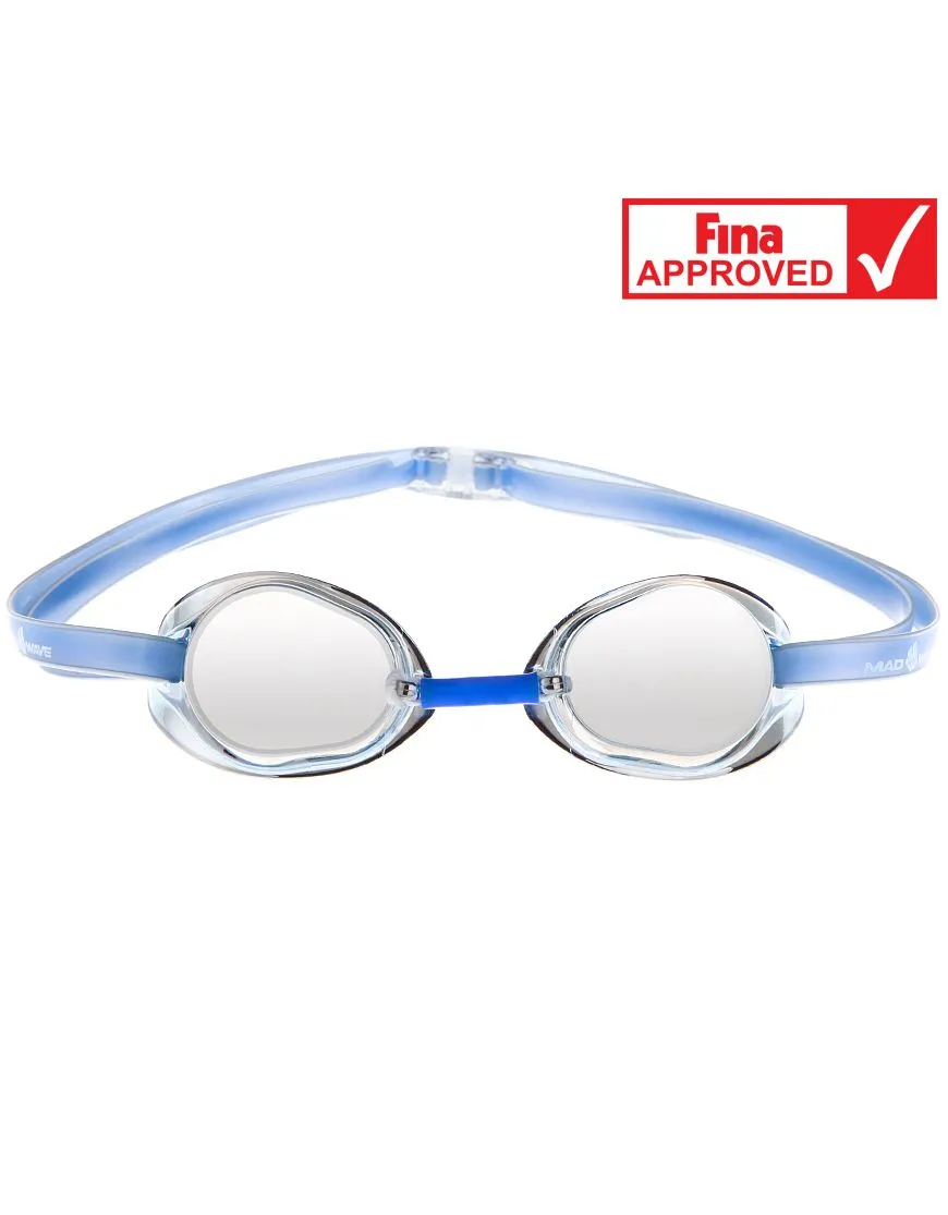 Mad Wave Racing Goggles Racer SW Mirror Azure משקפת שחייה מראה