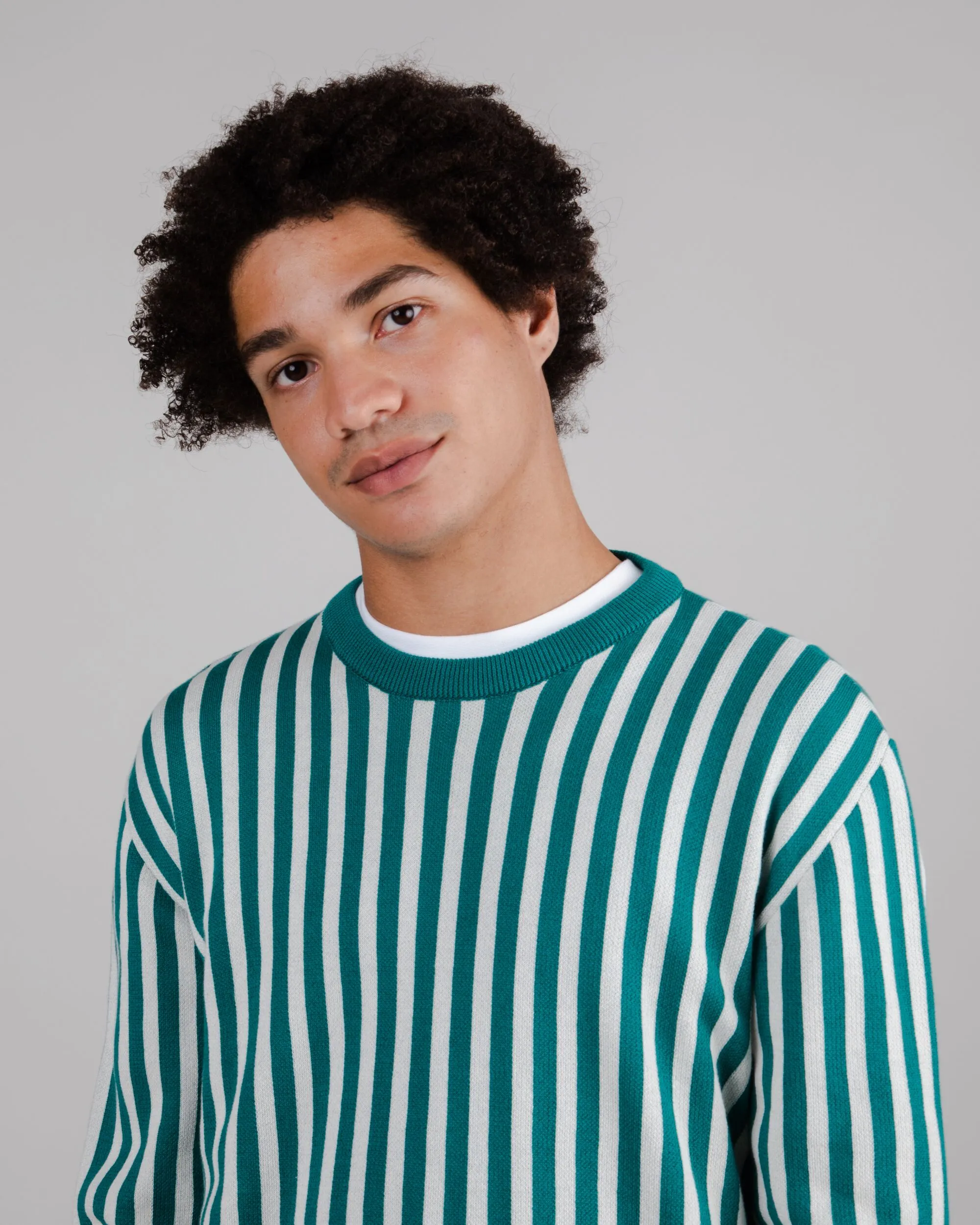 Stripes Cotton Sweater Green